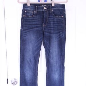 Express Dark Wash Bootcut Mid Rise Jeans